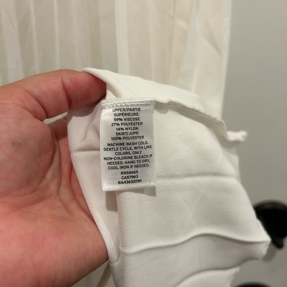 RACHEL PARCELL Ivory Cloud Pleated Crepe Skirt Mixed Media Knit Dress - Picture 5 of 10